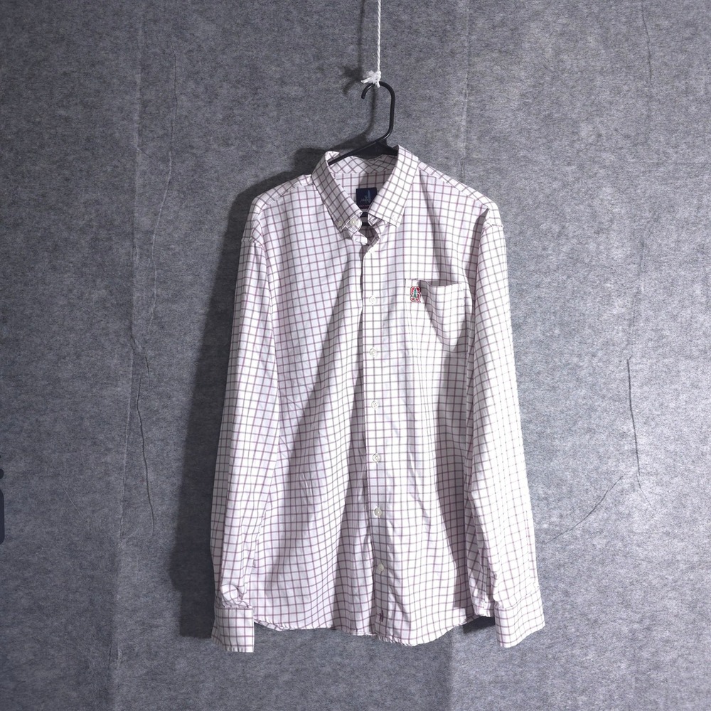 Stanford University Johnnie O Shirt Men Nylon L Prep Formance Check Button Up